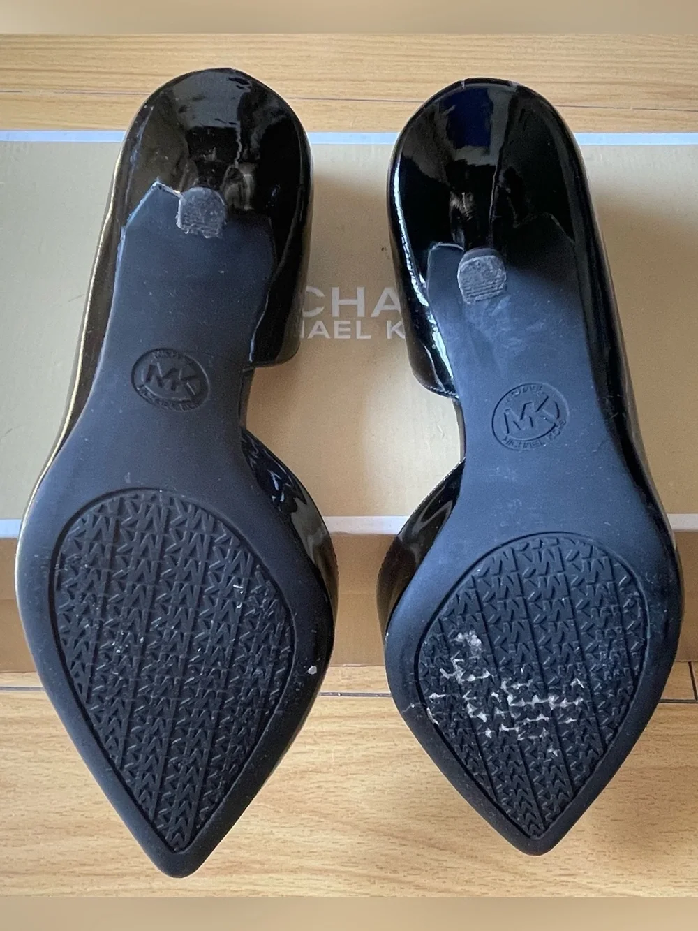 Michael Kors Black Patent Pointed D'Orsay Heels